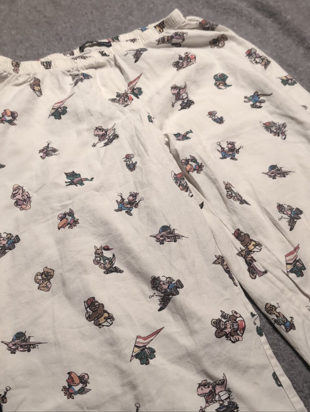 Brandy Melville Animal Chillin Print Pajama Pants Cream Lounge Bottoms One Size